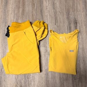 Figs Technical Collection Scrub Top in Bright Yellow